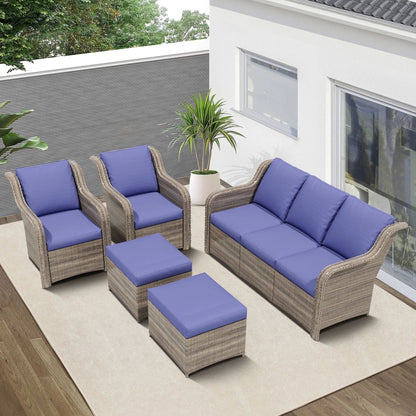 Zenova Patio Conversation Sets,Wicker Rattan Chairs Sofa Sets,Patio Furniture Seating