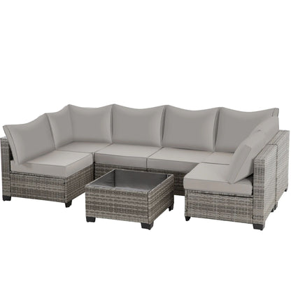 Zenova Patio Conversation Sets,Wicker Rattan Chairs Sofa Sets,Patio Furniture Seating