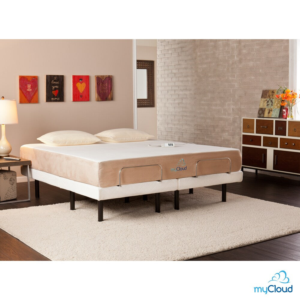 myCloud Adjustable Bed King-size with 10-inch Gel Infused Memory Foam Mattress