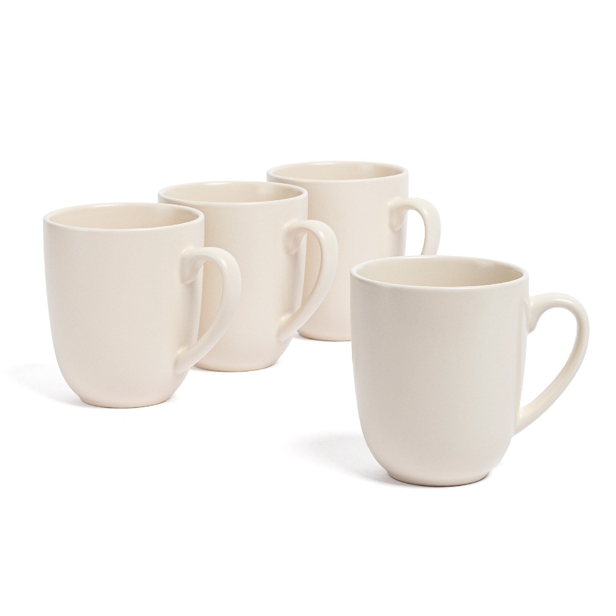 over&back Coupe 15oz Semi-Matte Stoneware Mugs, Set of 4