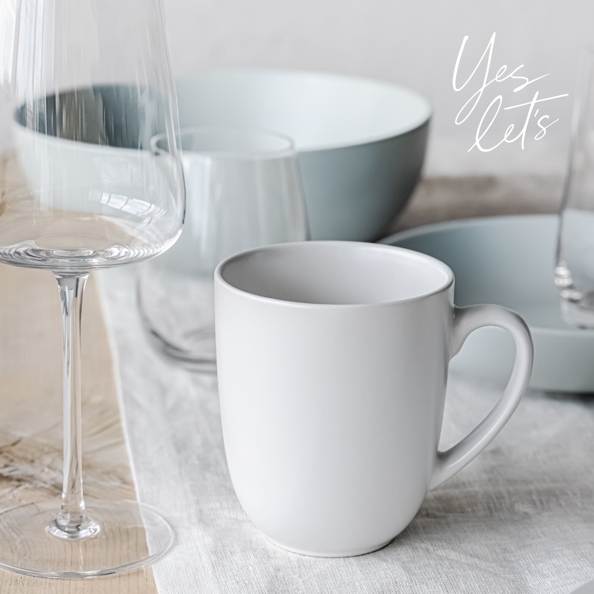 over&back Coupe 15oz Semi-Matte Stoneware Mugs, Set of 4
