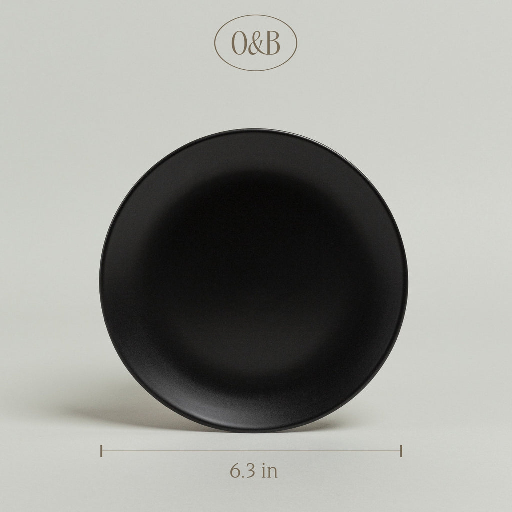 over&back Coupe Semi-Matte Stoneware Appetizer Plates, Set of 4