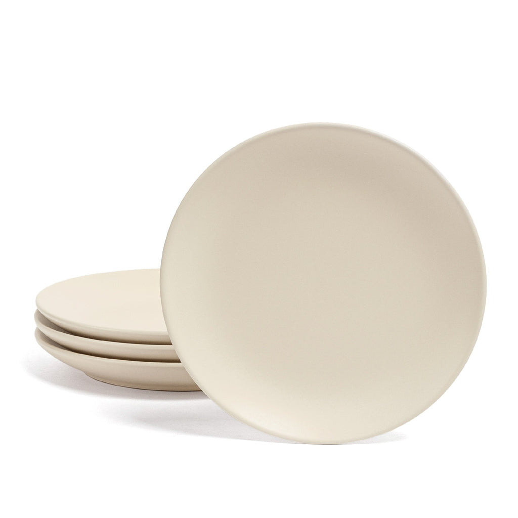 over&back Coupe Semi-Matte Stoneware Appetizer Plates, Set of 4