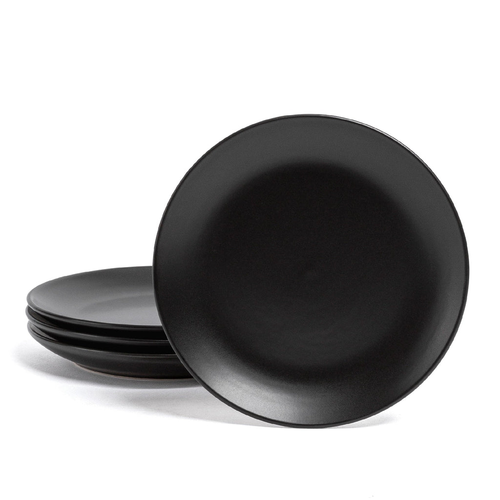 over&back Coupe Semi-Matte Stoneware Appetizer Plates, Set of 4