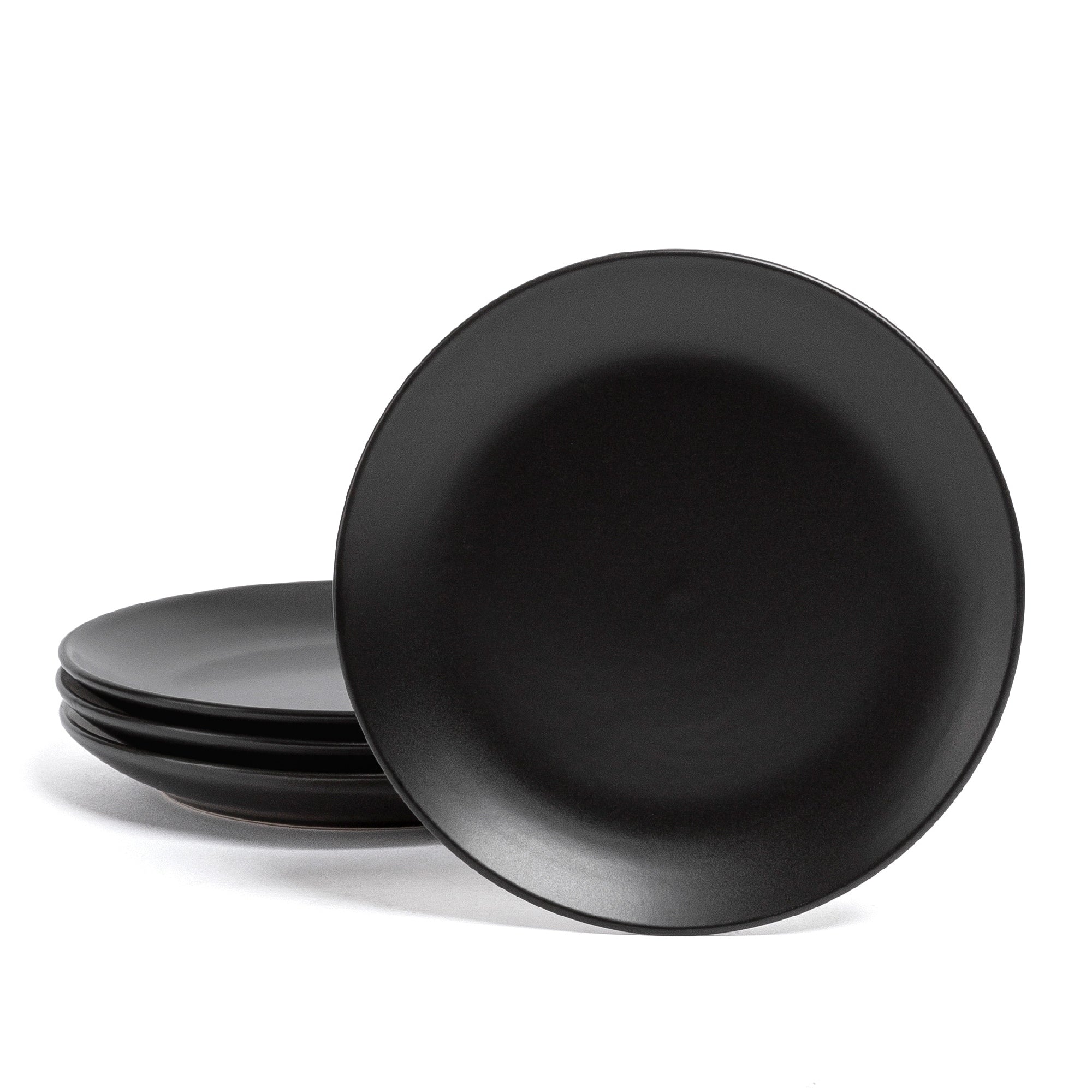 over&back Coupe Semi-Matte Stoneware Appetizer Plates, Set of 4