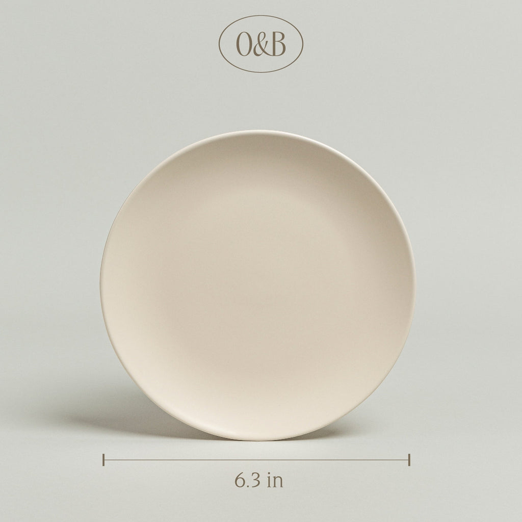 over&back Coupe Semi-Matte Stoneware Appetizer Plates, Set of 4