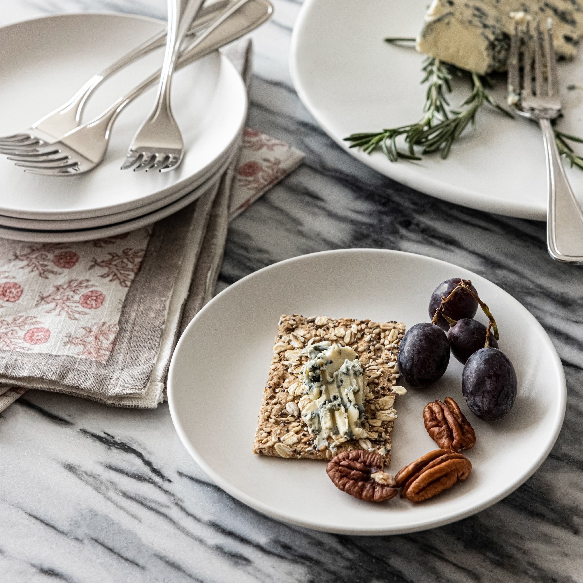 over&back Coupe Semi-Matte Stoneware Appetizer Plates, Set of 4