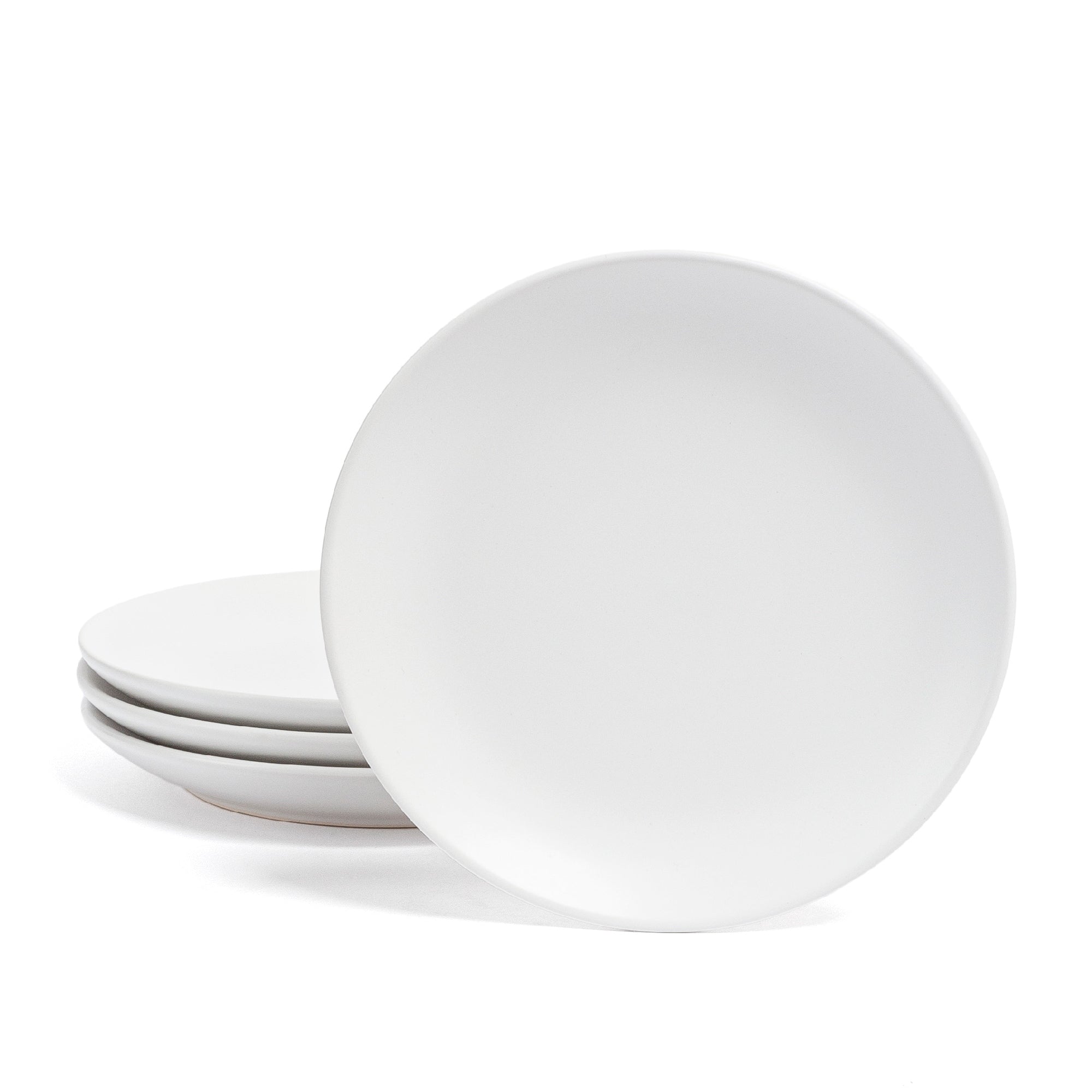 over&back Coupe Semi-Matte Stoneware Appetizer Plates, Set of 4