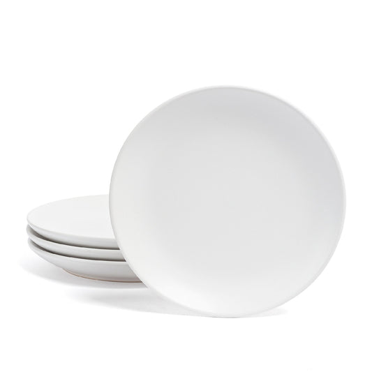 over&back Coupe Semi-Matte Stoneware Appetizer Plates, Set of 4