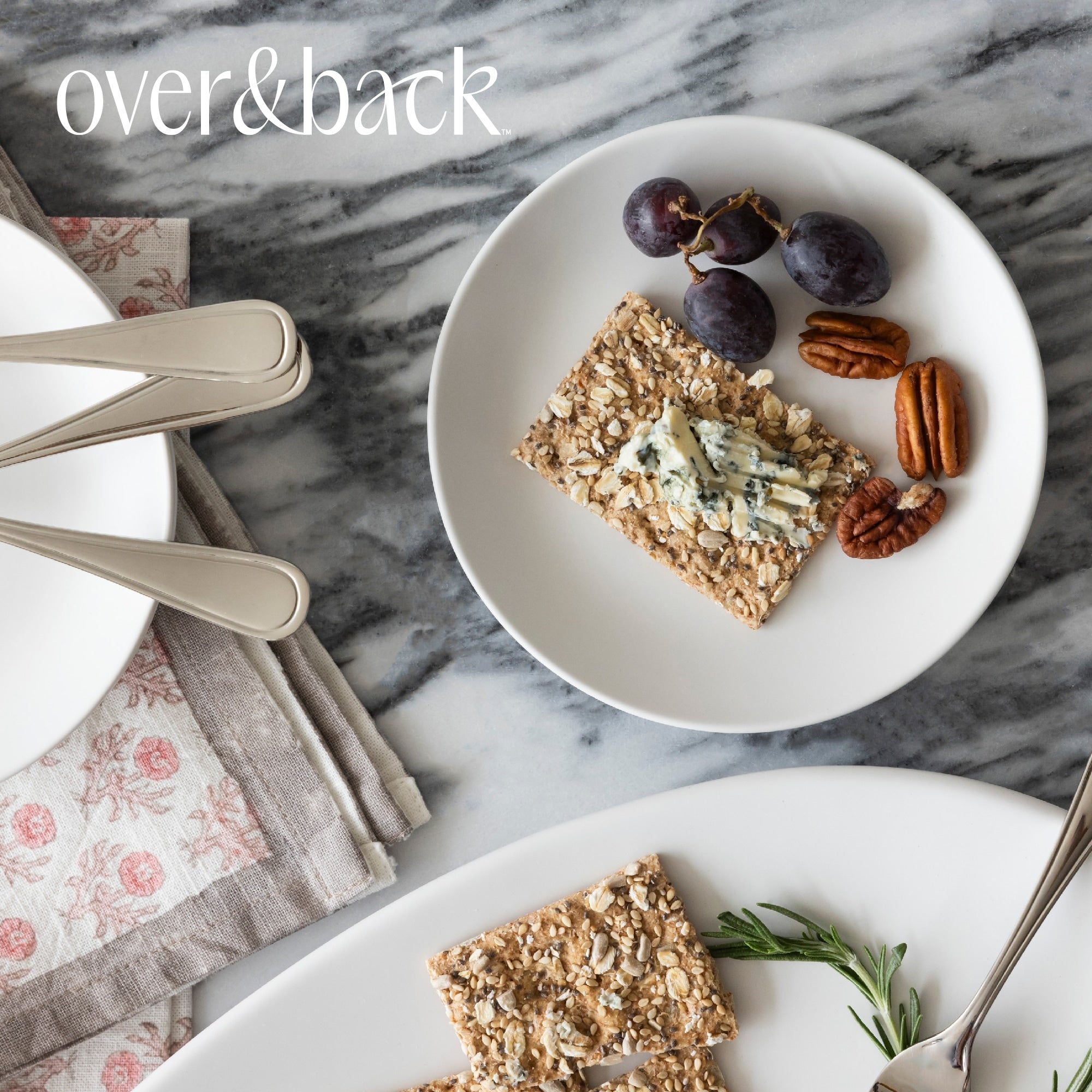 over&back Coupe Semi-Matte Stoneware Appetizer Plates, Set of 4