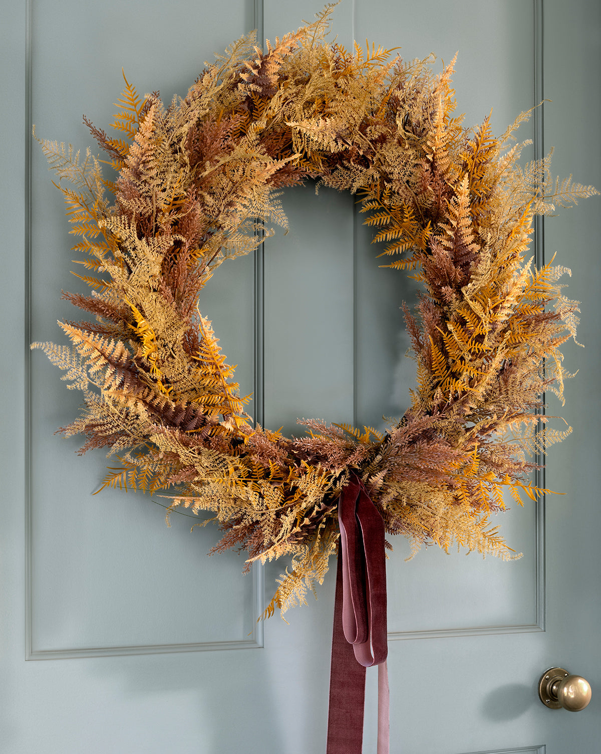 30 Faux Golden Fern Wreath