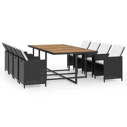 vidaXL Patio Furniture Set Outdoor Table and Chair Dining Set Poly Rattan