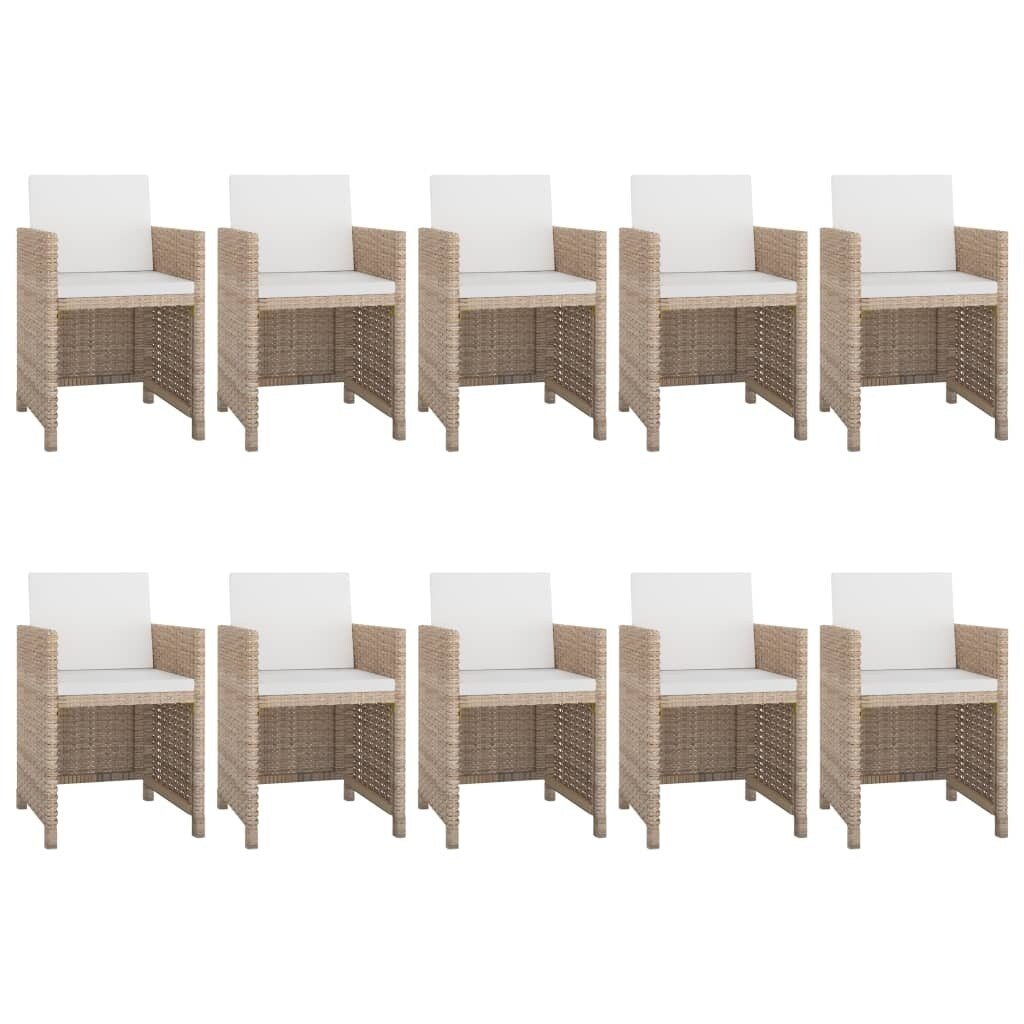 vidaXL Patio Furniture Set Outdoor Table and Chair Dining Set Poly Rattan