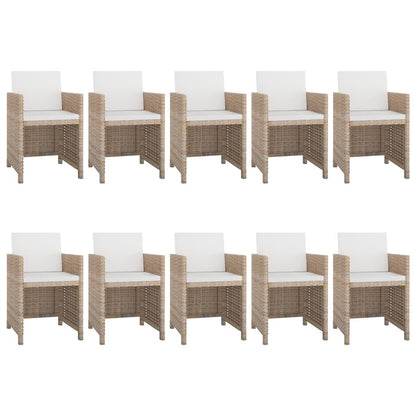 vidaXL Patio Furniture Set Outdoor Table and Chair Dining Set Poly Rattan