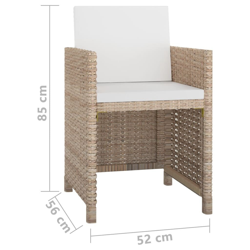 vidaXL Patio Furniture Set Outdoor Table and Chair Dining Set Poly Rattan