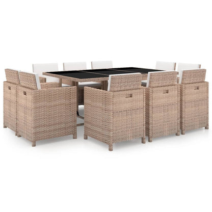 vidaXL Patio Furniture Set Outdoor Table and Chair Dining Set Poly Rattan
