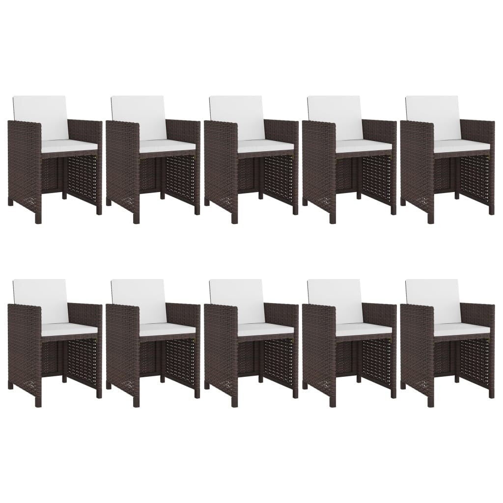 vidaXL Patio Furniture Set Outdoor Table and Chair Dining Set Poly Rattan