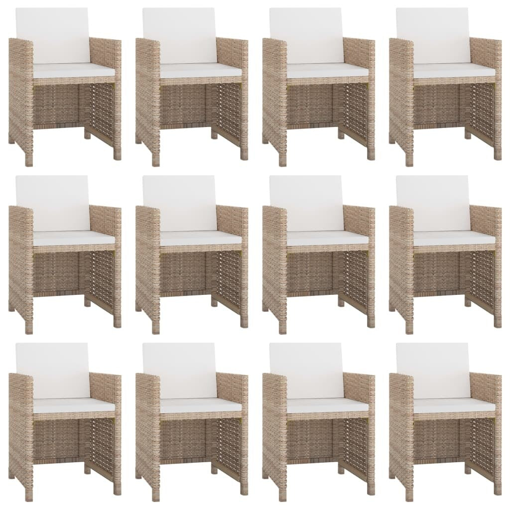 vidaXL Patio Furniture Set Outdoor Table and Chair Dining Set Poly Rattan