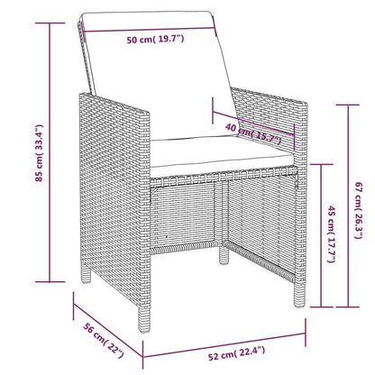 vidaXL Patio Furniture Set Outdoor Table and Chair Dining Set Poly Rattan