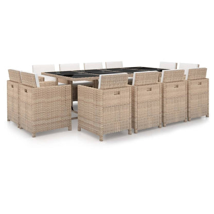 vidaXL Patio Furniture Set Outdoor Table and Chair Dining Set Poly Rattan