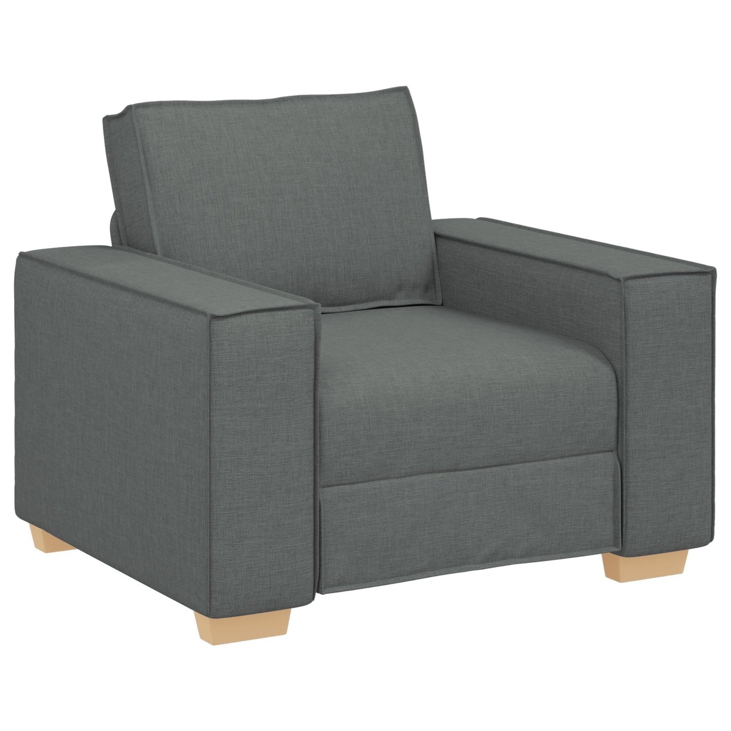 vidaXL 3 Piece Sofa Set with Cushions Black/Dark grey Fabric - 39 x 30.7 x 33.1