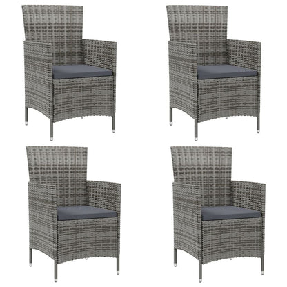vidaXL Patio Chairs ll Weather Dining Single Chair with Cushions Poly Rattan
