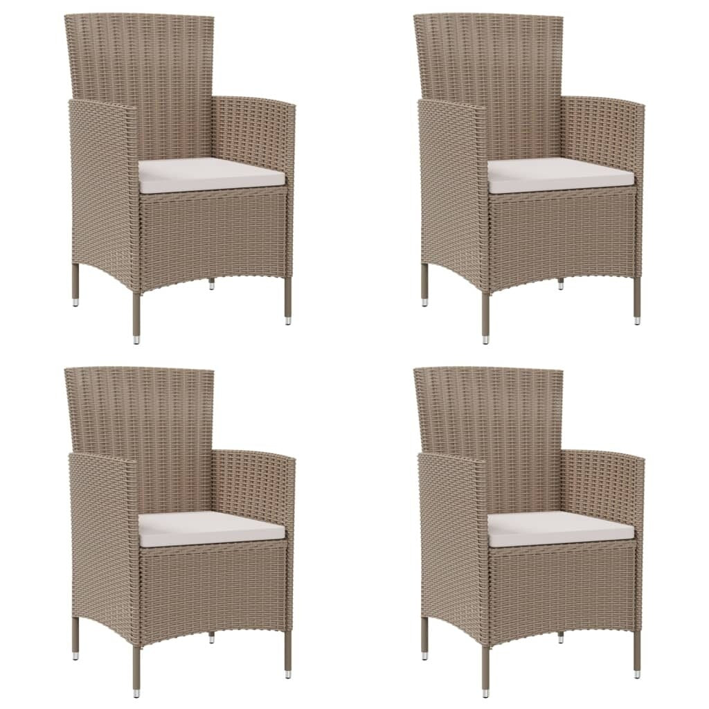 vidaXL Patio Chairs ll Weather Dining Single Chair with Cushions Poly Rattan