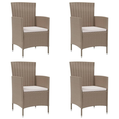 vidaXL Patio Chairs ll Weather Dining Single Chair with Cushions Poly Rattan